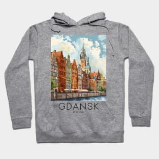 A Pop Art Travel Print of Gdansk - Poland Hoodie